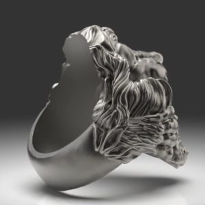 ライオンの毛皮を着たローマ皇帝コンモドゥスをモチーフにしたスカル(頭蓋骨)リング