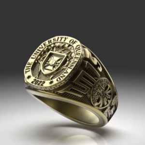 多数の大学・大学院のロゴや建物の図像情報を盛り込んだカレッジリング